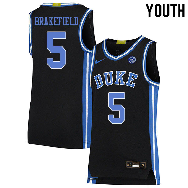 Youth #5 Jaemyn Brakefield Duke Blue Devils College Basketball Jerseys Sale-Black